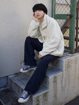 「フリースジャケット」｜がーさん（メンズ・177cm）の秋コーディネート