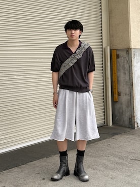 「OUAT（オーユーエーティー）のアイテム」を使った、がーさん（メンズ・177cm）の夏コーディネート