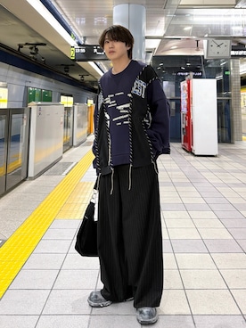 「ajouter flow（アジューテフロー）のアイテム」を使った、がーさん（メンズ・177cm）の春コーディネート