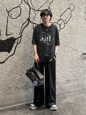 「アイテム（スラックス）」を使った、がーさん（メンズ・177cm・20代）の夏コーディネート
