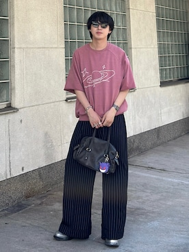「アイテム（トップス）」を使った、がーさん（メンズ・177cm）の夏コーディネート