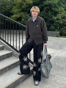 「アイテム（カーディガン/ボレロ）」を使った、がーさん（メンズ・177cm・20代）の秋コーディネート
