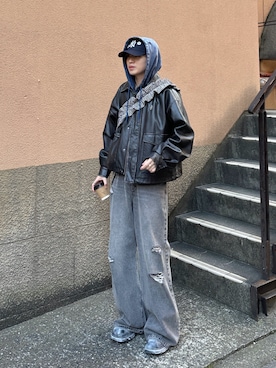 「アイテム（ブルゾン）」を使った、がーさん（メンズ・177cm）の冬コーディネート