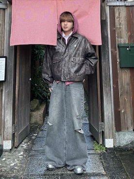 「ajouter flow（アジューテフロー）のアイテム」を使った、がーさん（メンズ・177cm）の冬コーディネート