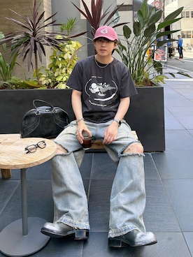 「ajouter flow（アジューテフロー）のアイテム」を使った、がーさん（メンズ・177cm）の春コーディネート