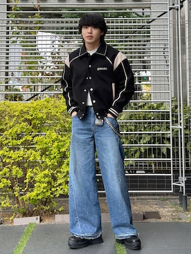 「SHINYAKOZUKA（シンヤコヅカ）のアイテム（シューズ）」を使った、がーさん（メンズ・177cm）の秋コーディネート