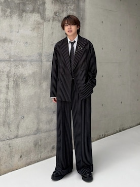 「アイテム（スラックス）」を使った、がーさん（メンズ・177cm）の春コーディネート