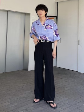 「BEAMS（ビームス）のアイテム（サンダル）」を使った、がーさん（メンズ・177cm）の夏コーディネート