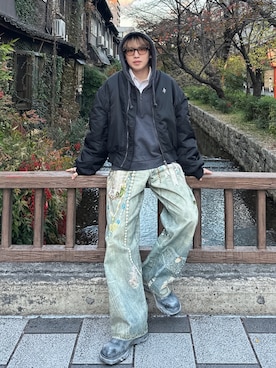 「アイテム（パーカー）」を使った、がーさん（メンズ・177cm）の秋コーディネート