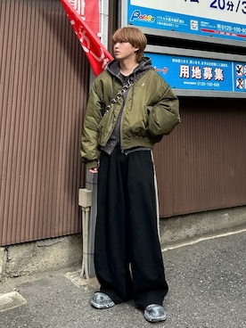 「ajouter flow（アジューテフロー）のアイテム」を使った、がーさん（メンズ・177cm）の冬コーディネート