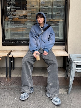 「ajouter flow（アジューテフロー）のアイテム」を使った、がーさん（メンズ・177cm）の春コーディネート