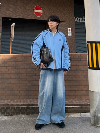 「ajouter flow(アジューテフロー)の【ajouter flow】synthetic leather boston bag(ボストンバッグ)」を使った、がーさん(メンズ・177cm)の秋コーディネート