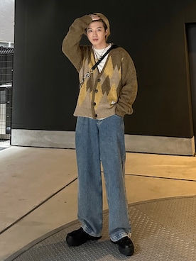 「SHINYAKOZUKA（シンヤコヅカ）のアイテム（シューズ）」を使った、がーさん（メンズ・177cm）の冬コーディネート