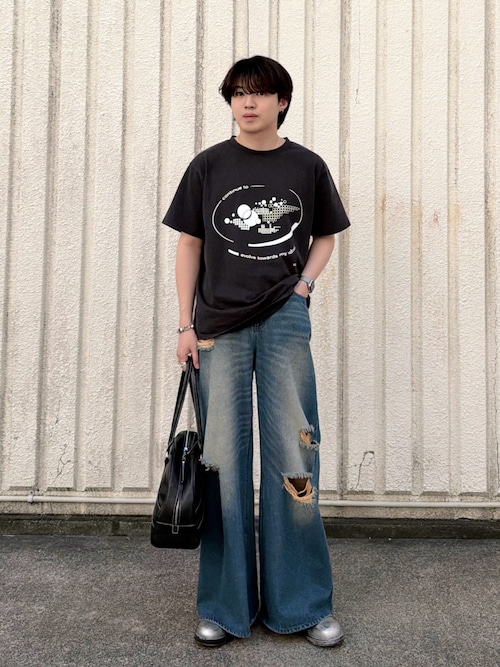 ajouter flow】synthetic leather boston bag（ボストンバッグ 