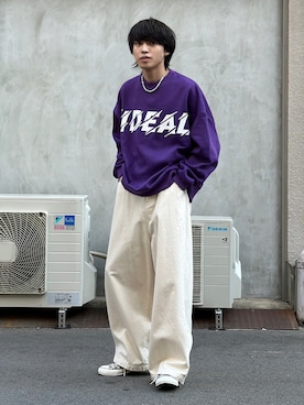 「アイテム（ネックレス、ホワイト系）」を使った、がーさん（メンズ・177cm）の秋コーディネート