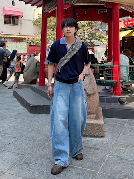 「OUAT（オーユーエーティー）のアイテム」を使った、がーさん（メンズ・177cm）の夏コーディネート