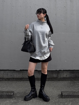 「ハーフジップ」｜comachiさん（レディース・163cm・20代）の秋コーディネート