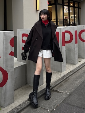 「アイテム（バッグ）」を使った、comachiさん（レディース・163cm）の冬コーディネート