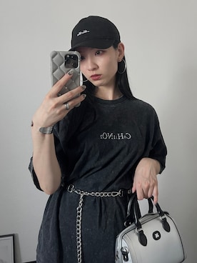 「アイテム（バングル/リストバンド）」を使った、comachiさん（レディース・163cm・20代）の夏コーディネート