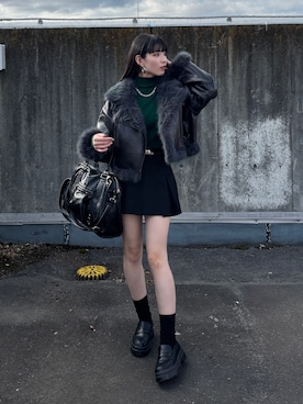 「アイテム（ムートンコート）」を使った、comachiさん（レディース・163cm・20代）の冬コーディネート