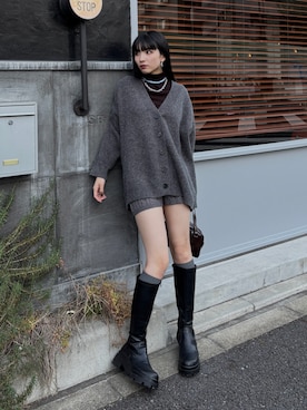 「ハイソックス」｜comachiさん（レディース・163cm）の冬コーディネート