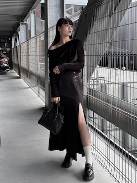 「アイテム（ローファー）」を使った、comachiさん（レディース・163cm）の秋コーディネート