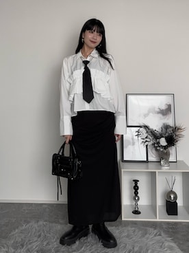 「アイテム（フォーマルスーツ/小物）」を使った、comachiさん（レディース・163cm）の秋コーディネート