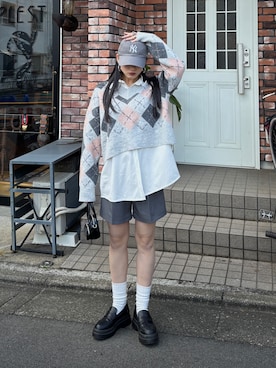 「アイテム（帽子）」を使った、comachiさん（レディース・163cm）の冬コーディネート