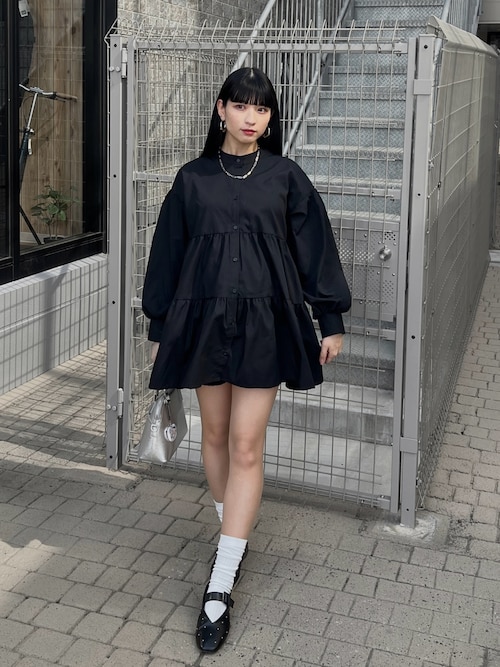 ショートティアードコート アプレジュール フェイクファーショート