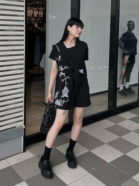 「アイテム（バッグ）」を使った、comachiさん（レディース・163cm）の夏コーディネート