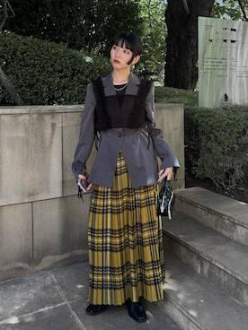 「W:Huku（フーク）の【W:Huku / リンクルフリーツイル】シャーリング テーラード ジャケット / Wrinkle-Free Stretch Twill Shirring Jacket（テーラードジャケット）」を使った、comachiさん（レディース・163cm・20代）の秋コーディネート