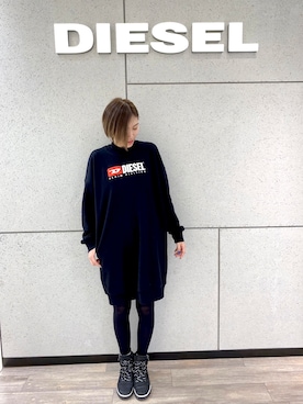 「DIESEL」｜「アイテム（ワンピース/ドレス）」を使った、N.Naoさん（レディース・172cm）の冬コーディネート