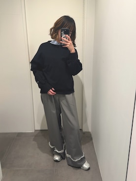 「レディースファッション」｜「アイテム（スラックス）」を使った、CHIHOさん（レディース・161cm）の秋コーディネート