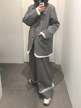 「アイテム（ファッション雑貨、ホワイト系）」を使った、CHIHOさん（レディース・161cm）の秋コーディネート