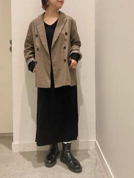 「AMERICAN HOLIC」｜「アイテム（ブルゾン）」を使った、真依子さん（レディース・152cm）の秋コーディネート