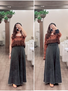 「アイテム（つなぎ/オールインワン）」を使った、mireさん（レディース・157cm）の秋コーディネート