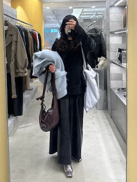 「Ameri（アメリ）のアイテム」を使った、mireさん（レディース・157cm）の冬コーディネート