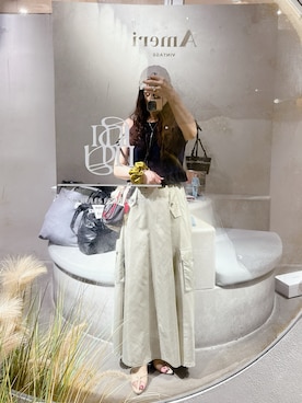 「ショート丈トップス」｜「アイテム（アクセサリー）」を使った、mireさん（レディース・157cm）の夏コーディネート