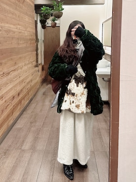 「Ameri（アメリ）のアイテム」を使った、mireさん（レディース・157cm）の冬コーディネート