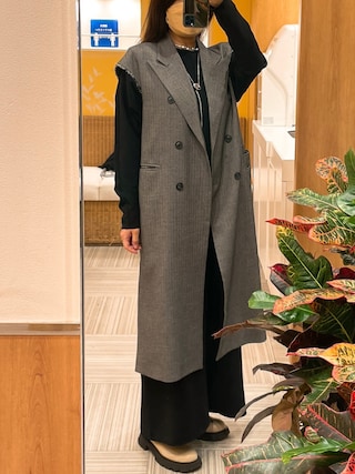 Ameri（アメリ）の「HERRINGBONE LONG JACKET VEST（ベスト）」 - WEAR