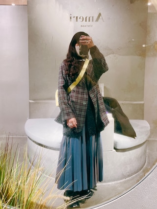 Ameri（アメリ）の「SHINY PLEATS SKIRT（スカート）」 - WEAR