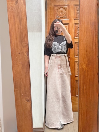 Ameri♡ MEDI INVERT SUSPENDER DENIM SKIRT セール】MEDI INVERT SUSPENDER DENIM SKIRT（デニムスカート