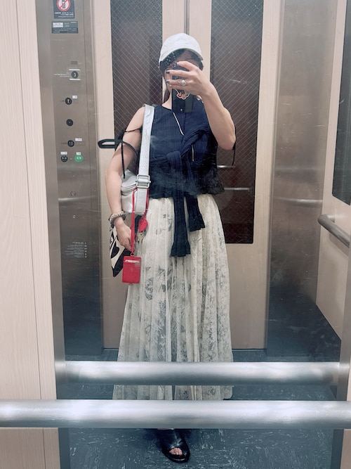 スカート AMERI ADELE FLARE INFLATE SKIRT Ameri（アメリ）の「ADELE FLARE INFLATE SKIRT（スカート
