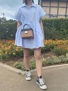 「アイテム（チュニック）」を使った、AOIさん（レディース・154cm）の秋コーディネート