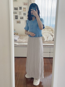 「ショート丈トップス」｜「アイテム（アナログ腕時計）」を使った、mさん（レディース・152cm）の秋コーディネート