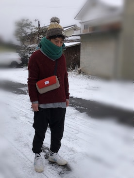 「初雪」｜hide104さん（メンズ・162cm）の冬コーディネート