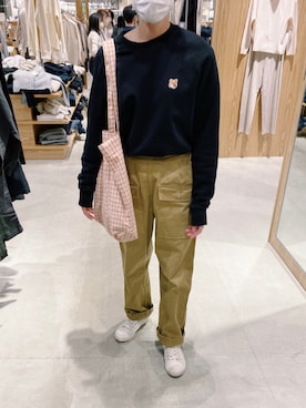 「orslow」｜「アイテム（スウェット）」を使った、ハナレさん（レディース・154cm）の秋コーディネート