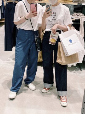 「CONVERSE（コンバース）のCONVERSE ALL STAR 100COLORS OX（スニーカー）」を使った、ハナレさん（レディース・154cm）の夏コーディネート