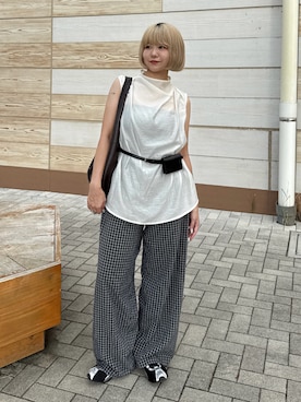 「PUMA(プーマ)のアイテム」を使った、UKIさん(レディース・155cm)の夏コーディネート