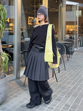 「BLACKUP（ブラックアップ）のアイテム（トップス）」を使った、UKIさん（レディース・155cm）の春コーディネート